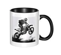 Rider Racing Car - Tasse en céramique double couleur - Tasse à café et à thé de 325 ml avec motif 3D - Tasses amusantes pour cadeaux mignons