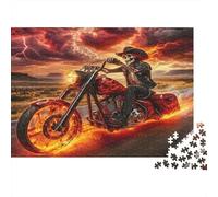 Rider vélo feu Puzzle 1000 Pièces Carton Premium pour Couples, Puzzle De Concentration, Temps De Loisir en Intérieur, pour Nouveaux Propriétaires 52x38cm/1000pcs