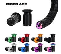 RIDERACE bouchons d'extrémité de guidon de vélo en alliage d'aluminium pour vtt VTT vélo de route poignées de barre de poignée capuchon couvercle multicolore Rouge