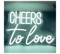 Riderai enseigne lumineuse au néon CHEERS To Love pour panneau néon pour veilleuses à intensité variable alimentées par pour USB 30 cm × 40 cm(Blanc)