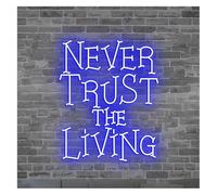 Riderai enseigne lumineuse au néon D'Ambiance Apaisante Lampe Enseigne Au Néon Never Trust The Living Décoration Lumineuse Effrayante pour Fête, Festival(E)
