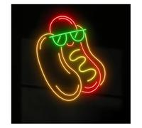 Riderai enseigne lumineuse au néon D'Ambiance Apaisante Lampe Enseigne Au Néon pour Hot-Dogs, Décoration Murale pour Restaurant De Restauration Rapide(65cm)