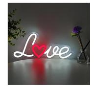 Riderai enseigne lumineuse au néon Décoration murale LED en forme de lettre Love à intensité variable, interrupteur d'alimentation 29,5 cm x 12