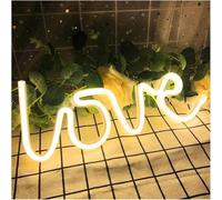Riderai enseigne lumineuse au néon Lettres colorées d'intérieur pour néons en forme d'amour, veilleuse alimentée par la nuit pour mariage(Jaune)