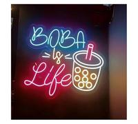 Riderai enseigne lumineuse au néon Néon Enseignes lumineuses Decor Enseigne Au Boba Is Life Bubble Milk Tea