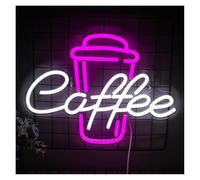 Riderai enseigne lumineuse au néon Pour tasse de café au néon panneau lumineux à LED fête café fête d'anniversaire salle murale décoration murale de personnalité