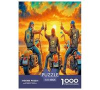 Riders de la liberté Puzzles 1000 Pièces pour Adultes Et Enfants vélo Jeu De Création Et Logique pour Enfants 1000 Pieces Activité Relaxante Cadeau d'anniversaire 38x26cm/1000pcs