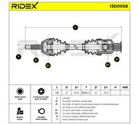 RIDEX 13D0058 Arbre de transmission