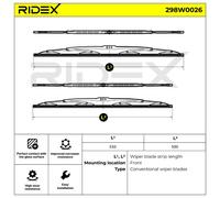 RIDEX 298W0026 Essuie-glace