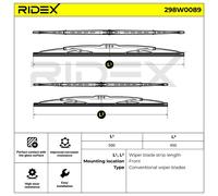RIDEX 298W0089 Essuie-glace