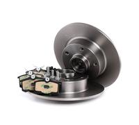 RIDEX Disques et plaquettes de freins 3405B0144 Essieu arrière avec bague ABS avec roulement de roue avec tôle anti-bruit plein