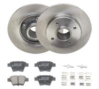 RIDEX 3405B2178 Set d'essieu Disques et plaquettes de freins Arrière avec moyeu de roue Compatible avec PEUGEOT 207 3/5 portes WA, WC