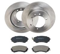 RIDEX 3405B2286 Set d'essieu Disques et plaquettes de freins Avant sans vis/boulons Compatible avec NISSAN Patrol GR V SUV Y61