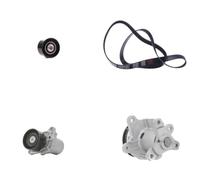 RIDEX 4172P0114 Pompe à eau + kit de courroie d'accessoire avec joints sans couvercle Compatible avec MERCEDES-BENZ Vito Van W447