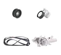 RIDEX 4172P0125 Pompe à eau + kit de courroie d'accessoire mécanique avec joints Compatible avec MERCEDES-BENZ Vito Mixto W639