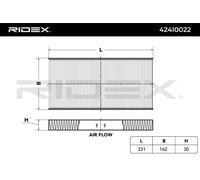 RIDEX 424I0022 Filtre d'habitacle pour OPEL Corsa C Schrägheck (X01) COMBO Tour