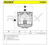 RIDEX 7O0098 Filtre à huile