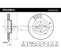 RIDEX 82B0058 Disque de frein