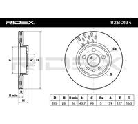 RIDEX 82B0134 Disque de frein