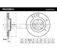 RIDEX 82B0155 Disque de frein