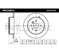 RIDEX 82B0484 Disque de frein