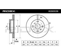 RIDEX 82B0538 Disque de frein