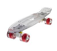 Ridge Blaze Mini Cruiser Skateboard Skate Transparent avec Roues Lumineuses LED: Planche a Roulettes complet