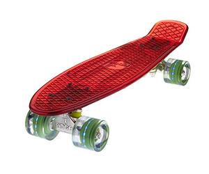 Ridge Blaze Mini Cruiser Skateboard Skate Transparent avec Roues Lumineuses LED: Planche a Roulettes complet
