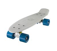 Ridge Glow In The Dark Retro Style Skateboard complet avec ABEC-7 roulements Blanc/Bleu - 56 cm
