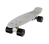 Ridge Glow In The Dark Retro Style Skateboard complet avec ABEC-7 roulements Blanc/Noir - 56 cm
