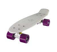 Ridge Glow In The Dark Retro Style Skateboard complet avec ABEC-7 roulements Blanc/Pourpre - 56 cm