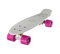 Ridge Glow In The Dark Retro Style Skateboard complet avec ABEC-7 roulements Blanc/Rose - 56 cm
