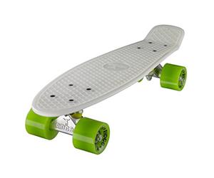 Ridge Glow In The Dark Retro Style Skateboard complet avec ABEC-7 roulements Blanc/Vert - 56 cm