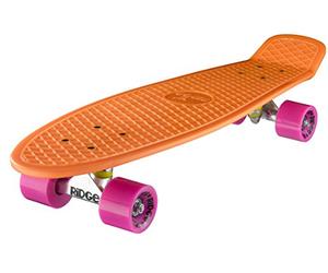 Ridge Skateboard 69 cm 27 "Nickel Cruiser Rétro entièrement montée Orange/Pink 69 cm