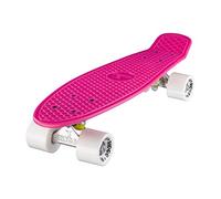Ridge Skateboards 22" Original Mini Cruiser Skate 55cm Skateboard Planche a Roulettes Complète en 90 couleurs Rose/Blanc