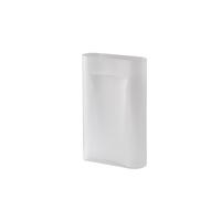 Ridge Vase H48.5 Blanc/ Verre Glacé