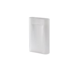 Ridge Vase H48.5 Blanc/ Verre Glacé