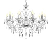 Ridgeyard Lustre à 10 Branches En Cristal K9 Lampe Pendante De Plafond En Cristal Luminaire De Décoration D'intérieur avec Chaîne Réglable, Transparent