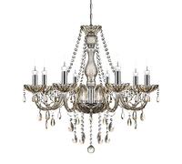 Ridgeyard Lustre à 8 Branches En Cristal K5 Lampe Pendante De Plafond En Cristal Luminaire De Décoration D'intérieur avec Chaîne Réglable, Cognac