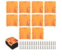Ridgid Lot de 10 supports de fixation de batterie robustes pour outils AEG 18 V, support mural peu encombrant avec matériel, organiseur de rangement en plastique robuste pour atelier, garage