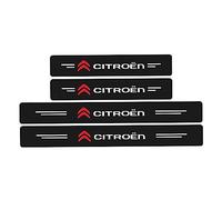 RIDGOEL 4 Pièces Protection Seuil de Porte de Voiture pour Citroens Berlingo C-Elysee C1 C3 C5 C6 C4 DS5, Autocollant en Cuir de Fibre de Carbone Plinthes pour Auto A