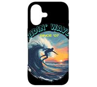 Ridin' Waves Depuis 2007 Wave Rider Essentials - Planche de Surf et Coque pour iPhone 17