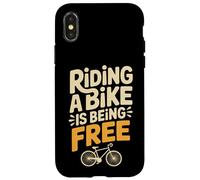 Riding A Bike is Being Free Freedom Biker Lifestyle - Coque pour iPhone X/XS
