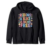 Riding A Bike is Being Free Freedom Biker Lifestyle - Sweat à Capuche