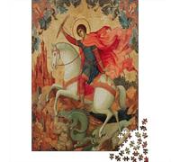 Riding A Blanc Horse to Kill The Azure Dragon 70x50cm/1000pcs Puzzle pour Adultes -,Jouet De DIY