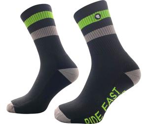 Riding Culture Ride Fast, chaussettes unisexes 36-39 EU Noir/Vert/Gris Noir/Vert/Gris