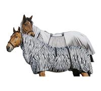 Riding World Couverture d'eczéma zèbre | Couverture anti-mouches avec effet transpirant | Couverture pour cheval avec bavette abdominale & sangles réglables | Couverture séchante pour cheval et poney