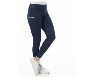 RIDING WORLD Legging d'équitation Agadir pour femme et fille | Legging d'équitation avec empiècement intégral en silicone et taille large | Pantalon d'équitation avec 2 poches pour téléphone portable