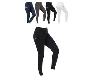 Riding World Legging d'équitation pour femme Agadir | Legging d'équitation avec empiècement intégral en silicone et taille large | Pantalon d'équitation avec 2 poches pour téléphone portable |
