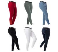 Riding World Pantalon d'équitation pour femme et enfant Alexandrie | Pantalon d'équitation avec genoux en tissu | avec poches avant | Legging d'équitation en six couleurs | Vêtements d'équitation en